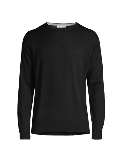 Shop Peter Millar Men's Crown Wool Crewneck Sweater In Black