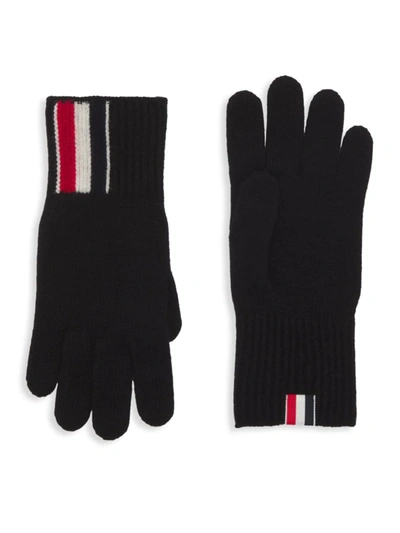 Shop Thom Browne Men's Jersey Stitch Gloves In Black