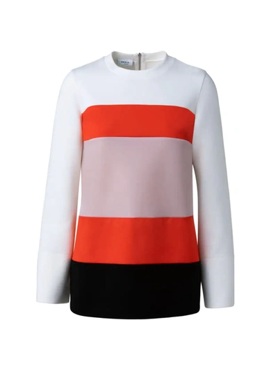 Shop Akris Punto Women's Striped Tunic Sweatshirt In Cream Blossom