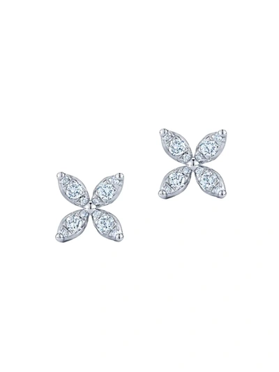 Shop Kwiat Women's Sunburst 18k White Gold & Diamond Stud Earrings