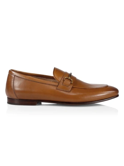 Shop Dunhill Chiltern Roller Bar Leather Loafers In Brown