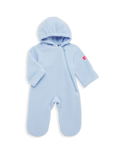 Shop Widgeon Baby Girl's Fleece Hooded Footie In Light Blue