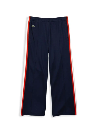 Shop Lacoste Little Girl's & Girl's Stretch Tracksuit Bottoms In Marine