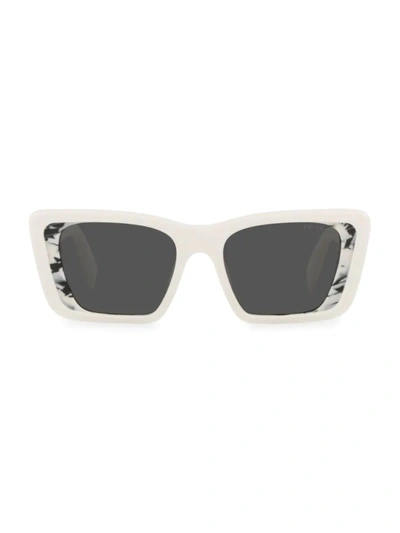 Shop Prada 51mm Butterfly Sunglasses In White