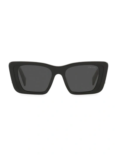 Shop Prada Women's 51mm Butterfly Sunglasses In Black