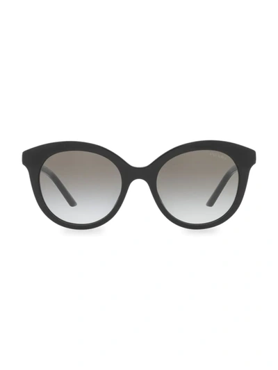 Shop Prada Women's 51mm Round Sunglasses In Black