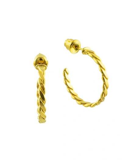 Shop Gurhan Women's Twist 22k Gold Hoop Earrings In Yellow Gold