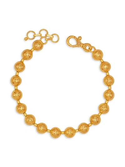 Shop Gurhan Women's Spell 24k Gold & 22k Gold Hammered Bead Bracelet In Yellow Gold