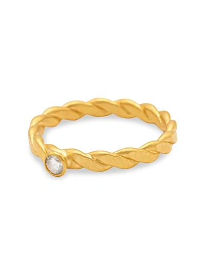 Shop Gurhan Women's 24k Yellow Gold & Diamond Twist Stacking Ring