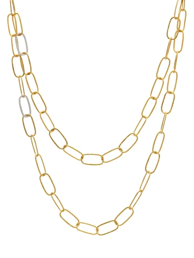 Shop Gurhan Women's Geo 22k Gold & Diamond Open Chain Necklace