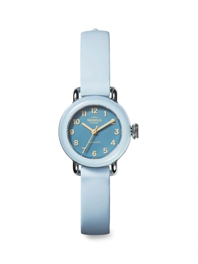 Shop Shinola Men's Detrola Pee-wee Stainless Steel Watch In Dusty Turquoise