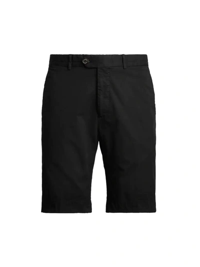 Shop Ralph Lauren Men's Eaton Stretch-cotton Shorts In Black