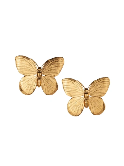 Shop Jennifer Behr Women's Pippa 24k Gold-plated Butterfly Stud Earrings