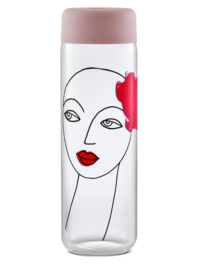 Shop Nude Glass Rock & Pop Finesse Water Bottle In Pink