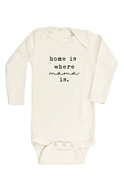 Shop Tenth & Pine Home Is Where Mama Is Organic Cotton Bodysuit In Natural