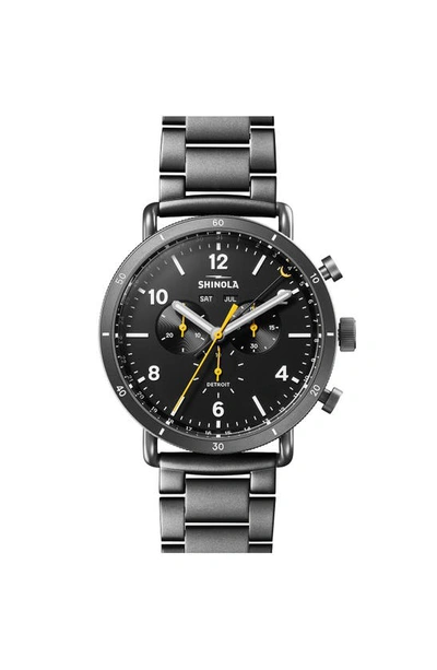 Shop Shinola Canfield Sport Bracelet Watch, 45mm In Black