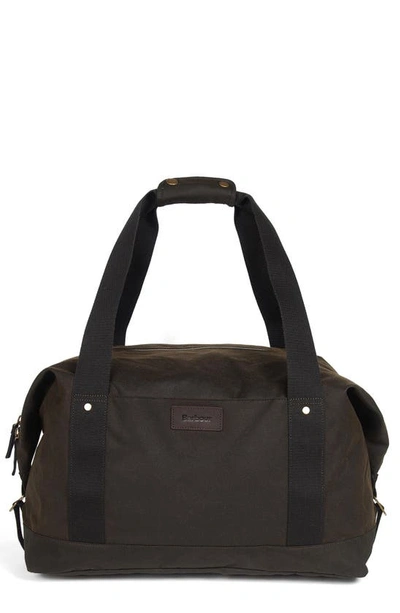 Shop Barbour Essential Wax Cotton Holdall Bag In Olive