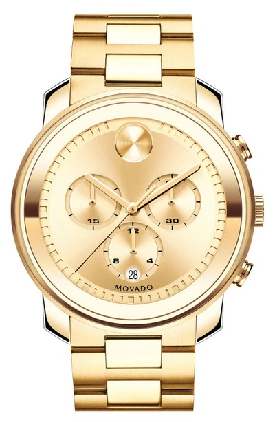 Shop Movado Bold Chronograph Bracelet Watch, 44mm In Gold