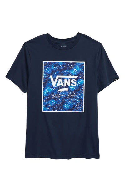 Vans Kids' Box Galaxy Glow In The Dark Cotton Graphic Tee In Dress Blues  Galactic Glow | ModeSens