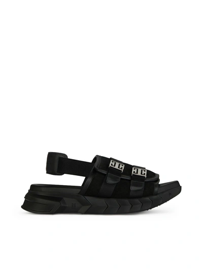 Shop Givenchy Marshmallow Sandals In Rubber, Suede, And Leather In Black