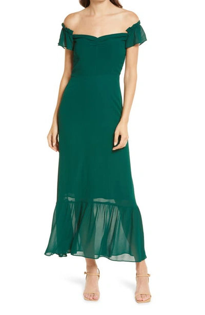 Reformation Butterfly Midi Dress In Emerald ModeSens