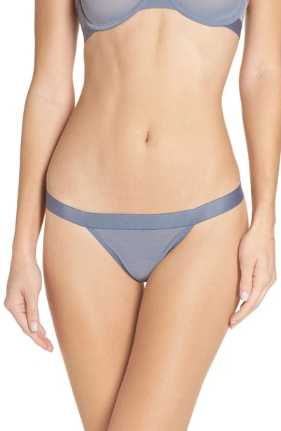 Shop Negative Underwear Sieve Thong In Slate