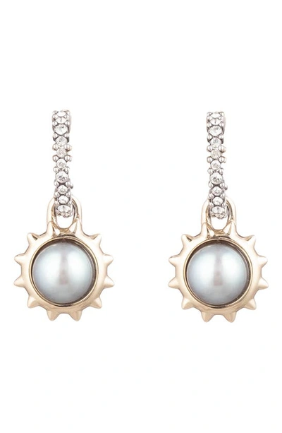 Shop Alexis Bittar Georgian Mabe Pearl Drop Earrings In Silver