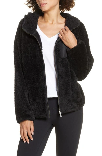 Shop Ugg Kadence Faux Fur Zip Hoodie In Black