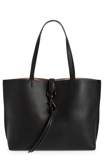 Shop Rebecca Minkoff Megan Leather Tote In Navy