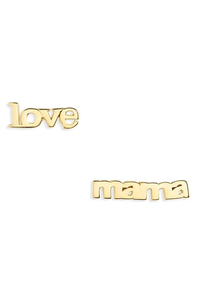 Shop Madewell Delicate Collection Demi Fine 14k Gold Plate Mismatch Mama Stud Earrings In Vermeil