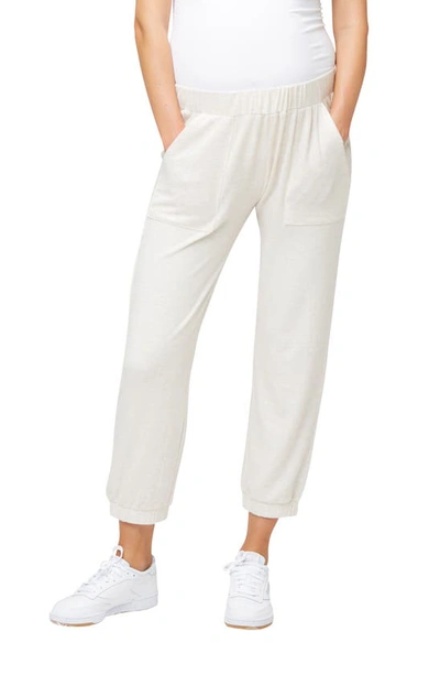Nom Maternity Jenna Maternity Pants In Oatmeal Hacci
