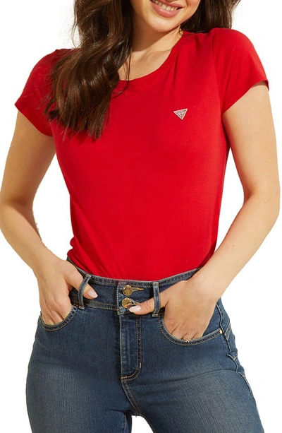 Shop Guess Logo T-shirt In Red Hot