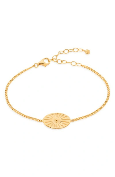 Shop Monica Vinader Talisman Heart Pendant Bracelet In Gold