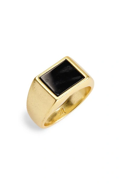 Shop Madewell Nightstone Signet Ring In Onyx Multi