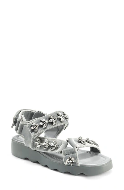Shop Aerosoles Onda Jeweled Velvet Sandal In Grey Velvet