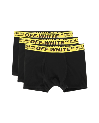 Shop Off-white 3-pack Logo Boxers In Black Yell