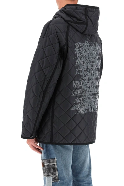 Shop Junya Watanabe Hooded Quilted Jacket In Black