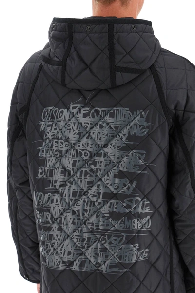 Shop Junya Watanabe Hooded Quilted Jacket In Black