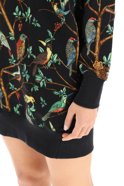 Shop Kenzo Hoodie Mini Dress In Black,green,brown