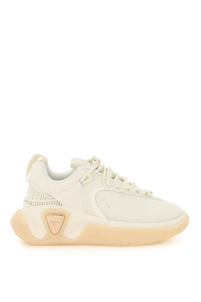 Balmain B-runner Leather-trimmed Mesh Sneakers In White