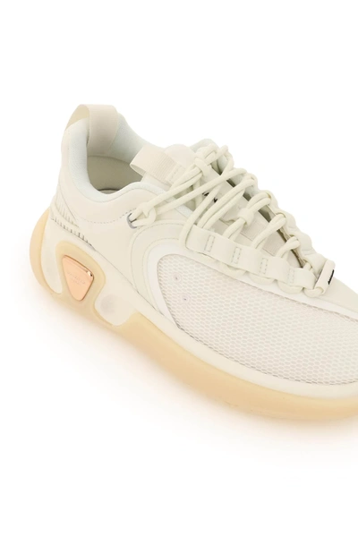 Balmain B-runner Leather-trimmed Mesh Sneakers In White