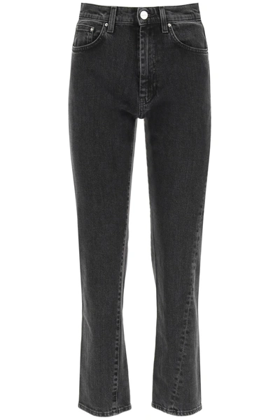 Shop Totême Twisted Seam Jeans In Grey