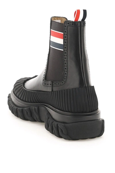 Shop Thom Browne Longwing Duck Chelsea Boots In Black