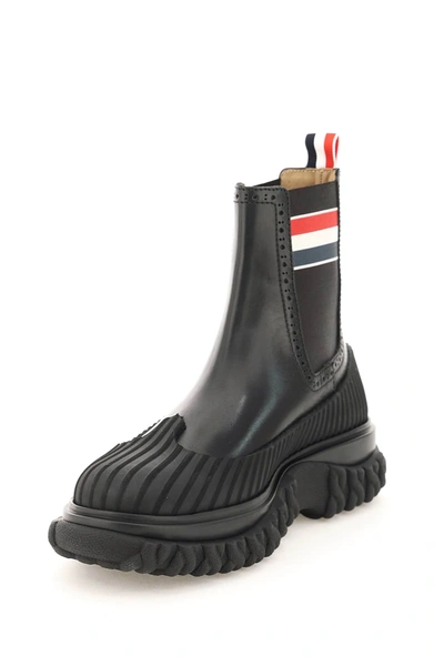 Shop Thom Browne Longwing Duck Chelsea Boots In Black