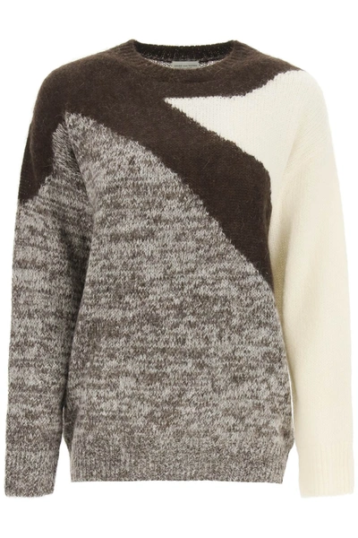 Shop Dries Van Noten Tish Sweater In Grey,brown,white