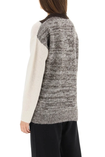 Shop Dries Van Noten Tish Sweater In Grey,brown,white