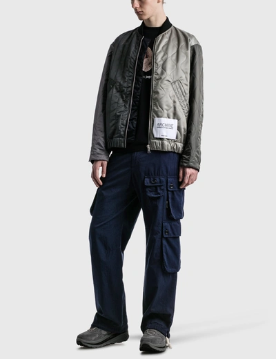 Shop Palm Angels Archive Aviator Jacket In Grey