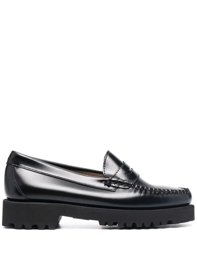 Shop G.h. Bass & Co. Glossy Leather Loafers In Schwarz