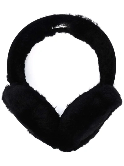 Ugg Tonal Shearling Earmuffs In Schwarz