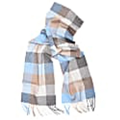 Kinalba Oban Cool Azure Block Cashmere Scarf In Cashmere